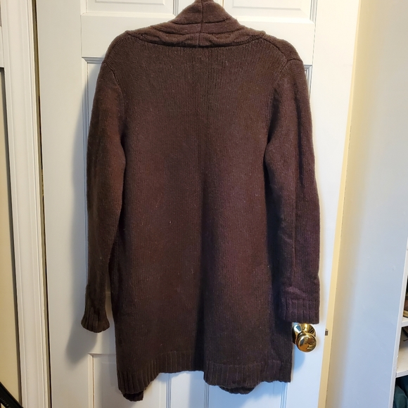 Land's End Brown Cable Knit Cardigan Duster Size XS - Picture 2 of 6